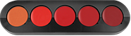 Lipstick palette PAL09 Red (bright red shades, orange-red)